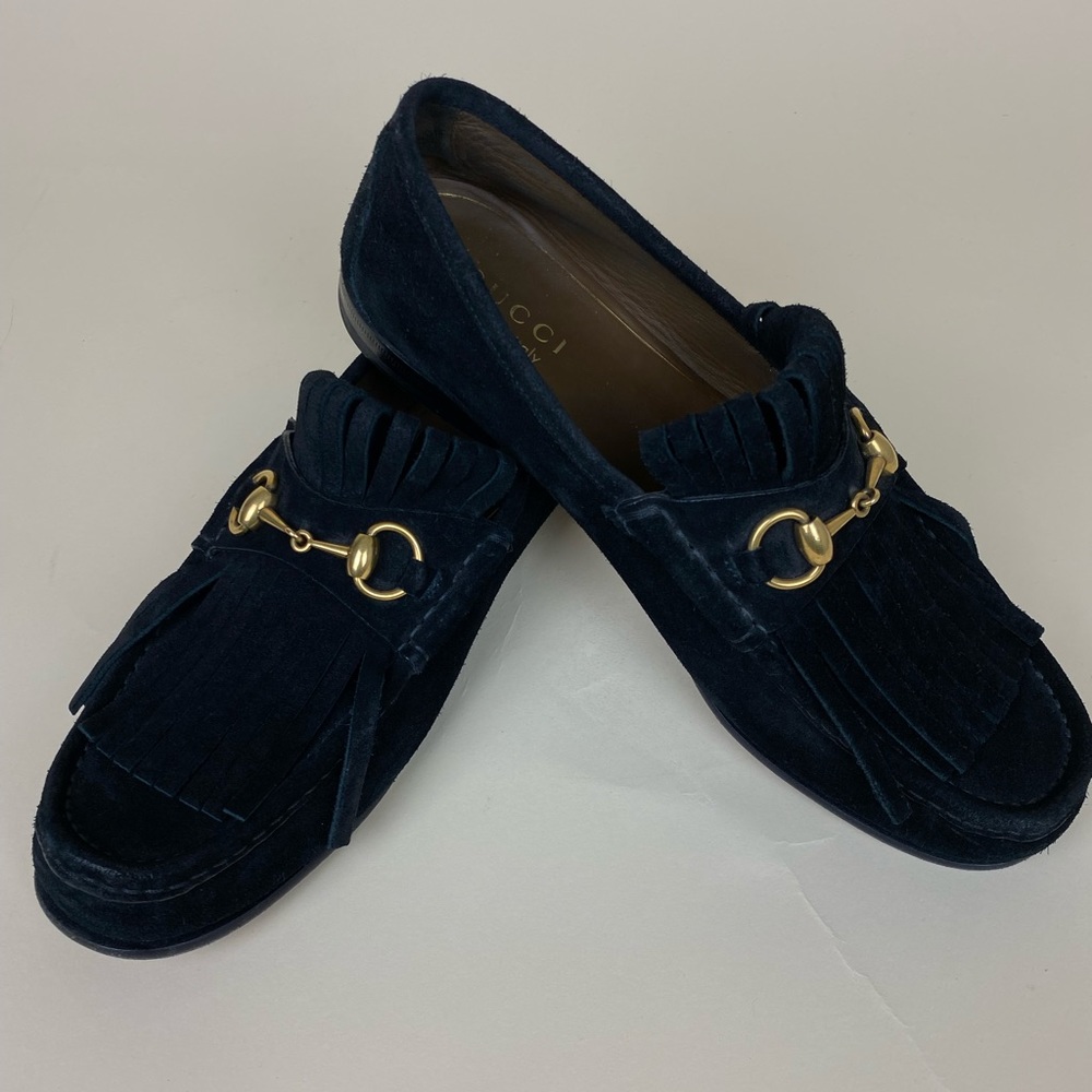 Suede Fringe Horsebit GUCCI Loafer